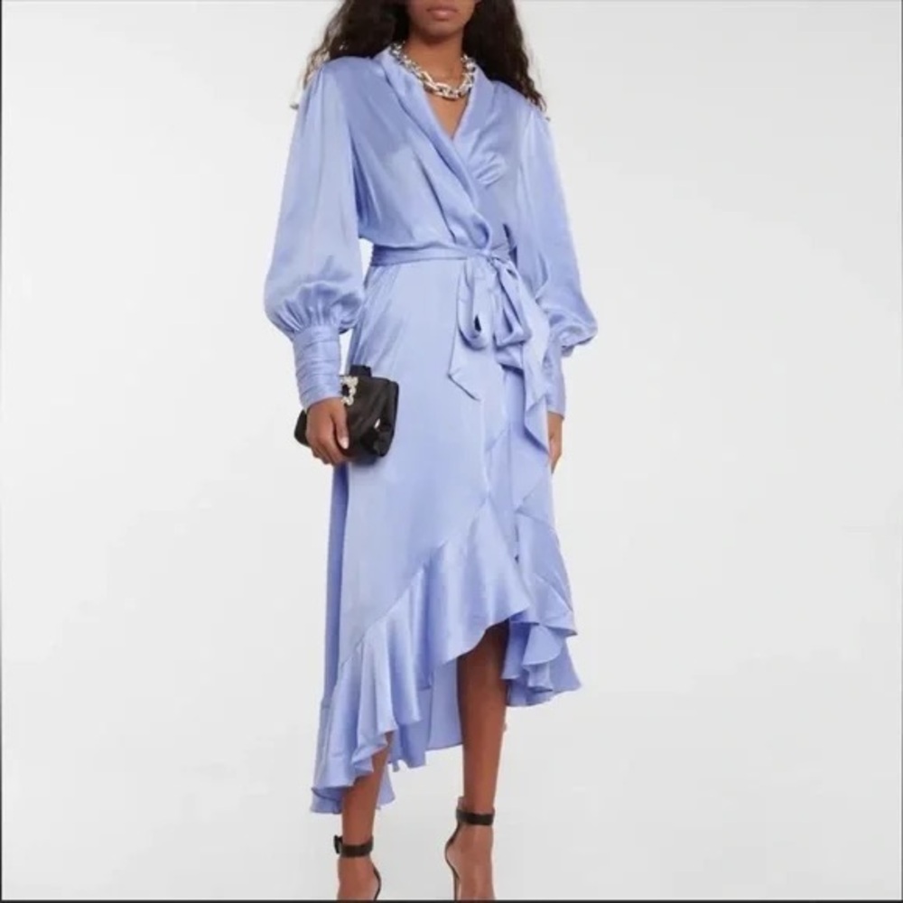 Zimmermann Elegant Blue Wrap Dress